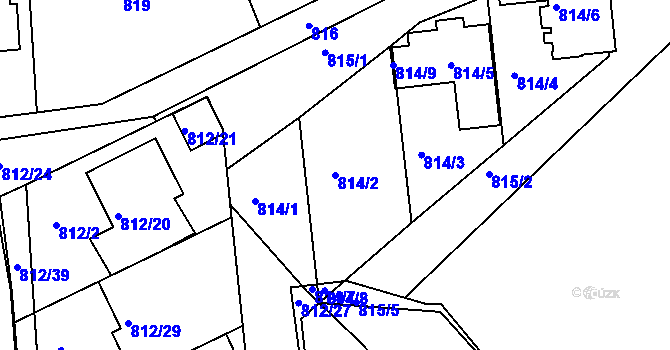 Parcela st. 814/2 v KÚ Omice, Katastrální mapa