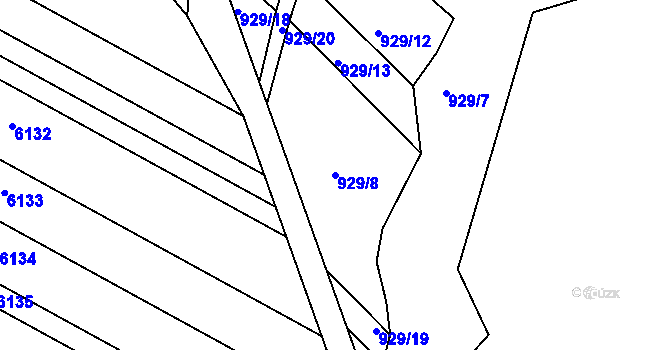 Parcela st. 929/8 v KÚ Omice, Katastrální mapa