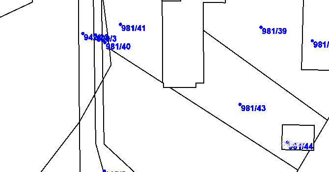 Parcela st. 981/29 v KÚ Omice, Katastrální mapa