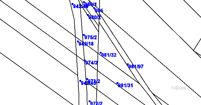 Parcela st. 981/32 v KÚ Omice, Katastrální mapa