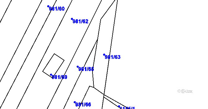 Parcela st. 981/63 v KÚ Omice, Katastrální mapa