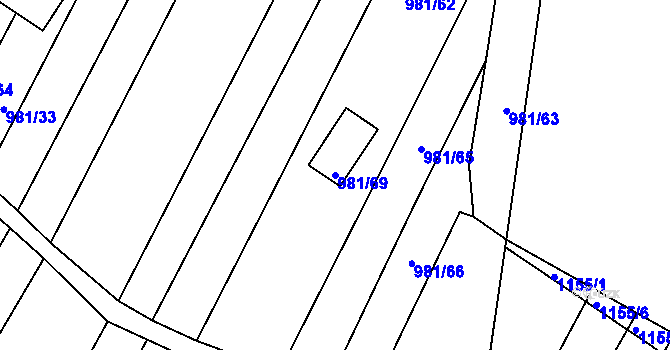 Parcela st. 981/69 v KÚ Omice, Katastrální mapa