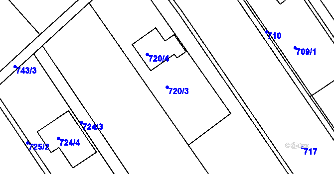 Parcela st. 720/3 v KÚ Omice, Katastrální mapa