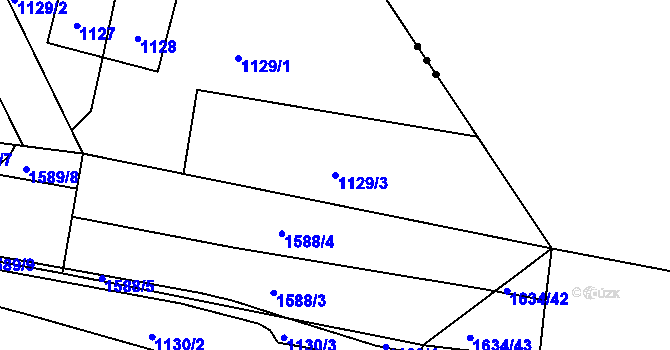 Parcela st. 1129/3 v KÚ Omice, Katastrální mapa