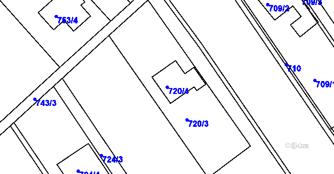 Parcela st. 720/4 v KÚ Omice, Katastrální mapa