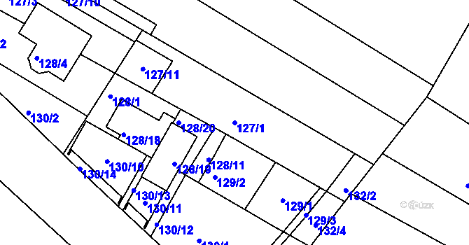 Parcela st. 127/1 v KÚ Omice, Katastrální mapa