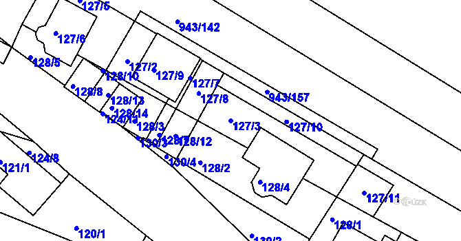 Parcela st. 127/3 v KÚ Omice, Katastrální mapa
