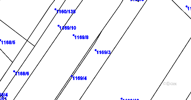 Parcela st. 1169/3 v KÚ Omice, Katastrální mapa