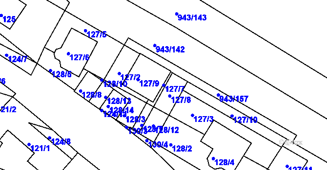 Parcela st. 127/7 v KÚ Omice, Katastrální mapa