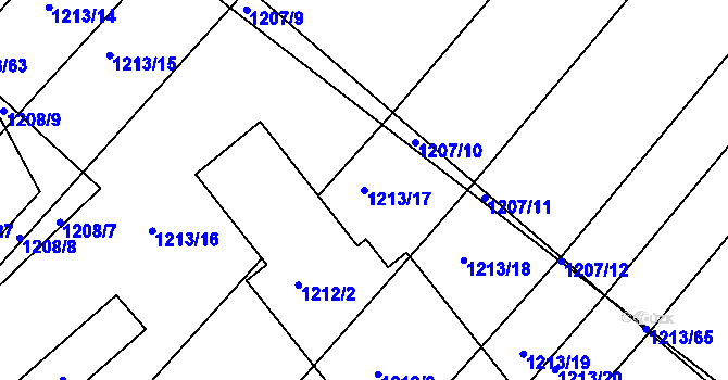 Parcela st. 1213/17 v KÚ Omice, Katastrální mapa
