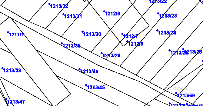 Parcela st. 1213/29 v KÚ Omice, Katastrální mapa