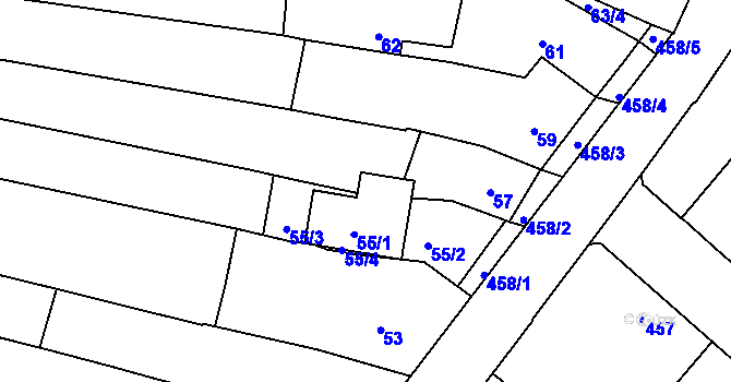 Parcela st. 58/2 v KÚ Omice, Katastrální mapa
