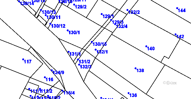 Parcela st. 132/1 v KÚ Omice, Katastrální mapa