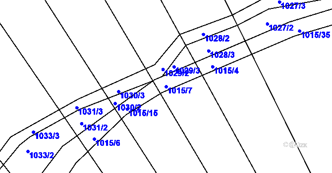 Parcela st. 1015/7 v KÚ Omice, Katastrální mapa