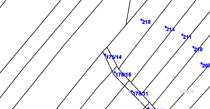 Parcela st. 175/14 v KÚ Omice, Katastrální mapa