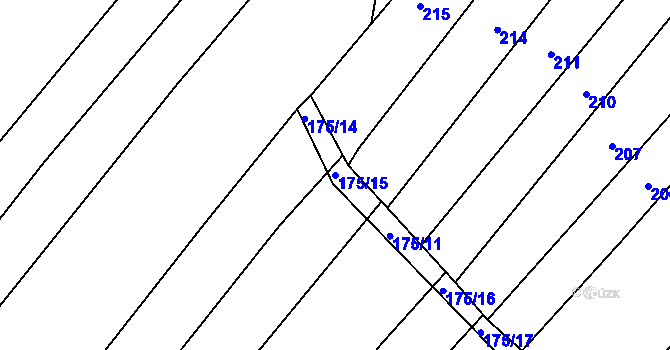 Parcela st. 175/15 v KÚ Omice, Katastrální mapa