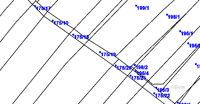 Parcela st. 175/19 v KÚ Omice, Katastrální mapa