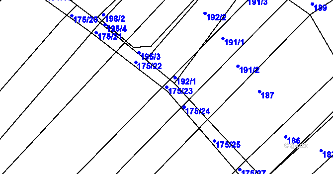 Parcela st. 175/23 v KÚ Omice, Katastrální mapa