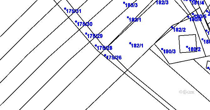 Parcela st. 175/26 v KÚ Omice, Katastrální mapa