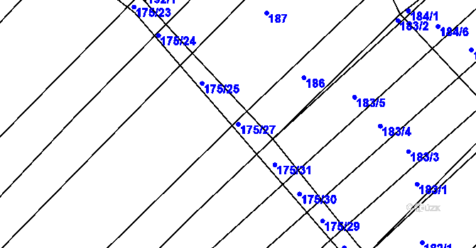 Parcela st. 175/27 v KÚ Omice, Katastrální mapa