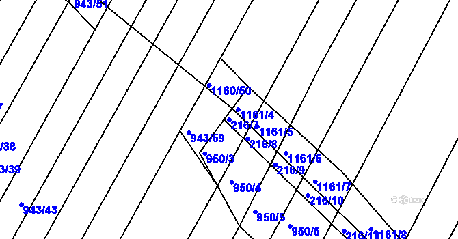 Parcela st. 216/7 v KÚ Omice, Katastrální mapa