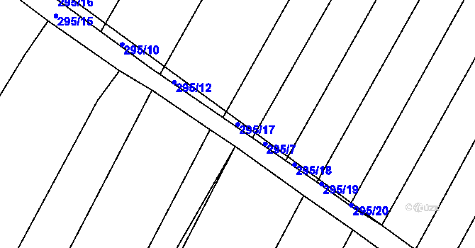 Parcela st. 295/17 v KÚ Omice, Katastrální mapa