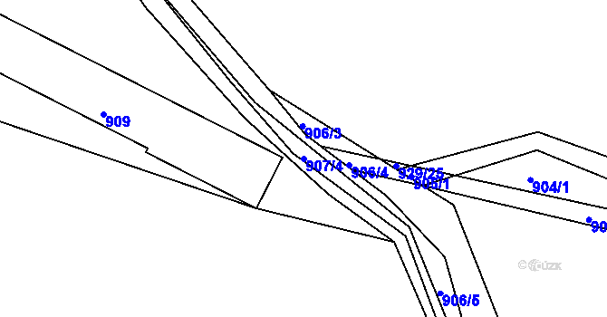 Parcela st. 907/4 v KÚ Omice, Katastrální mapa