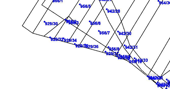 Parcela st. 929/36 v KÚ Omice, Katastrální mapa