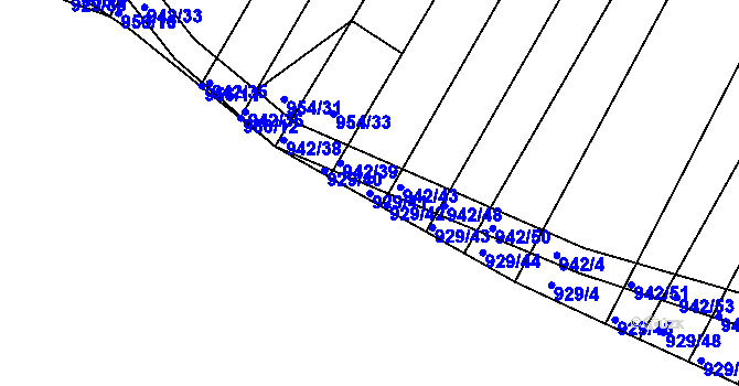 Parcela st. 929/41 v KÚ Omice, Katastrální mapa