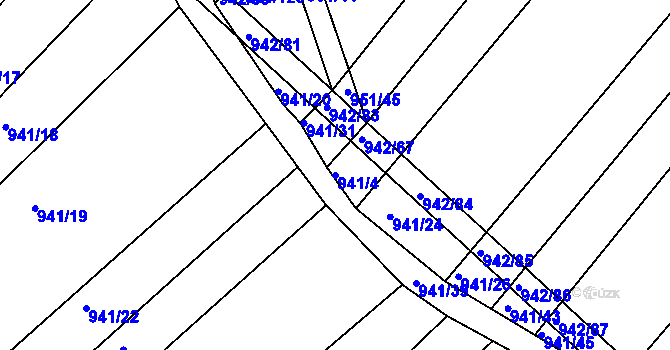 Parcela st. 941/4 v KÚ Omice, Katastrální mapa