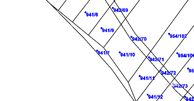 Parcela st. 941/7 v KÚ Omice, Katastrální mapa