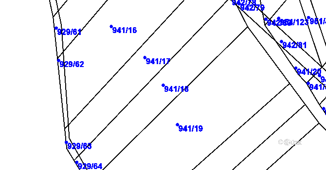 Parcela st. 941/18 v KÚ Omice, Katastrální mapa