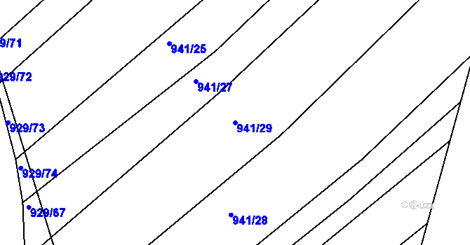 Parcela st. 941/29 v KÚ Omice, Katastrální mapa