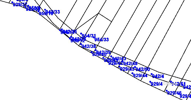 Parcela st. 942/39 v KÚ Omice, Katastrální mapa