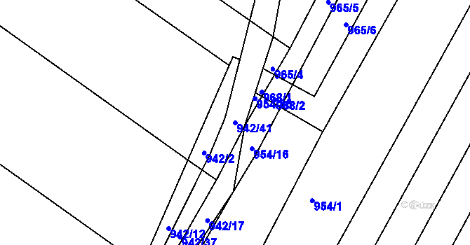 Parcela st. 942/41 v KÚ Omice, Katastrální mapa