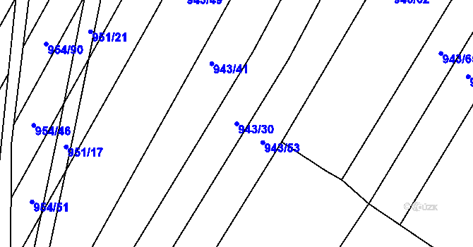 Parcela st. 943/30 v KÚ Omice, Katastrální mapa