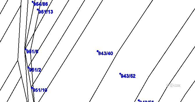 Parcela st. 943/40 v KÚ Omice, Katastrální mapa
