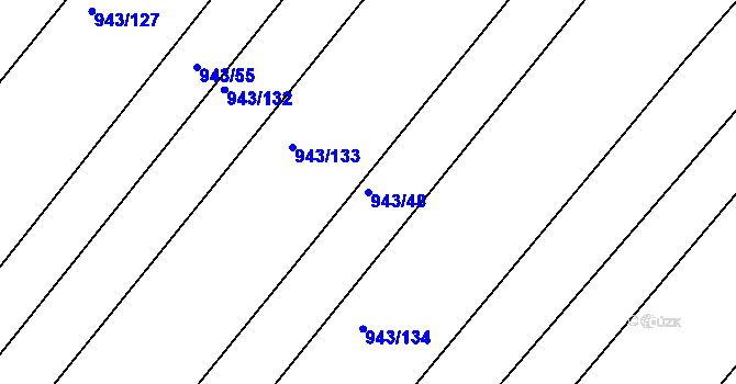 Parcela st. 943/48 v KÚ Omice, Katastrální mapa