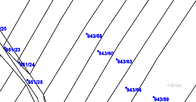 Parcela st. 943/60 v KÚ Omice, Katastrální mapa