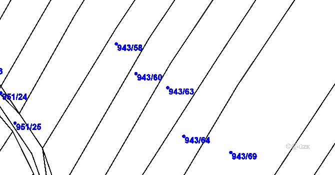 Parcela st. 943/63 v KÚ Omice, Katastrální mapa