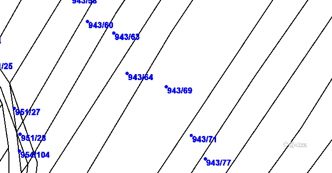 Parcela st. 943/69 v KÚ Omice, Katastrální mapa