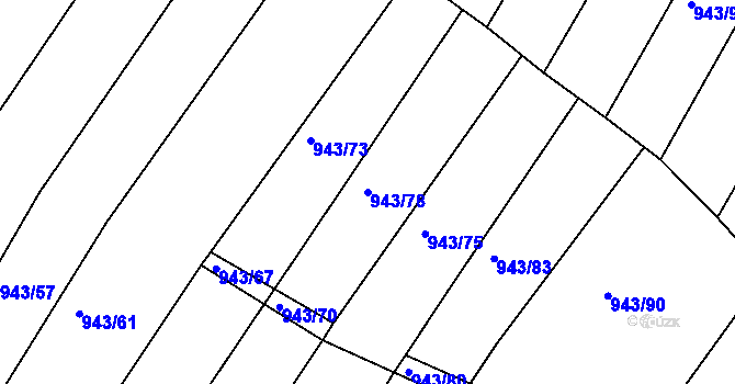 Parcela st. 943/78 v KÚ Omice, Katastrální mapa