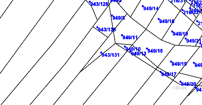 Parcela st. 943/131 v KÚ Omice, Katastrální mapa
