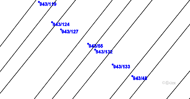 Parcela st. 943/132 v KÚ Omice, Katastrální mapa