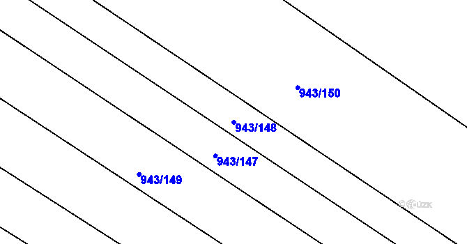 Parcela st. 943/148 v KÚ Omice, Katastrální mapa