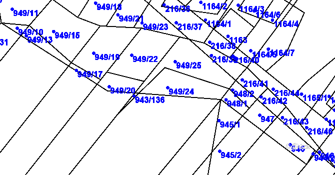 Parcela st. 949/24 v KÚ Omice, Katastrální mapa