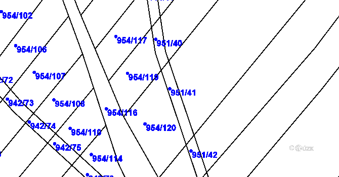 Parcela st. 951/41 v KÚ Omice, Katastrální mapa