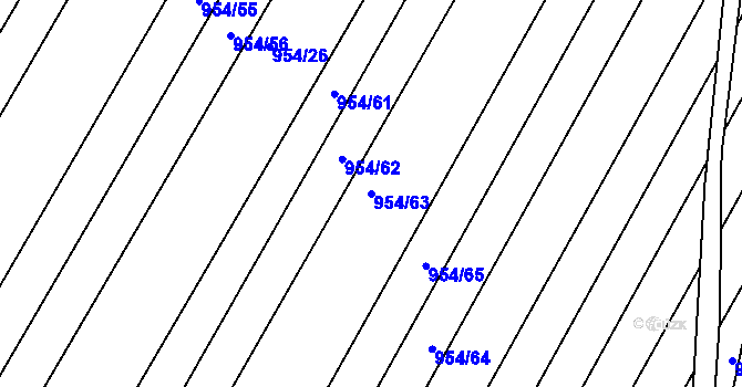 Parcela st. 954/63 v KÚ Omice, Katastrální mapa
