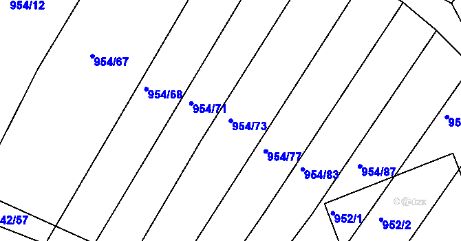 Parcela st. 954/73 v KÚ Omice, Katastrální mapa