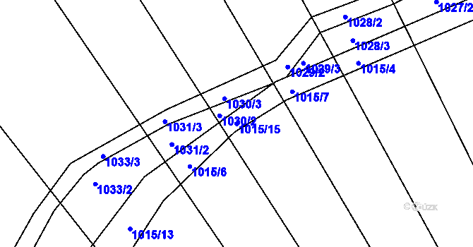 Parcela st. 1015/15 v KÚ Omice, Katastrální mapa